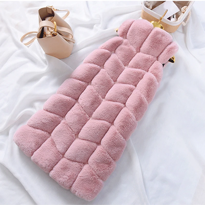 2021 супер мягкий меховой жилет женский зимний из искусственного кроличьего меха