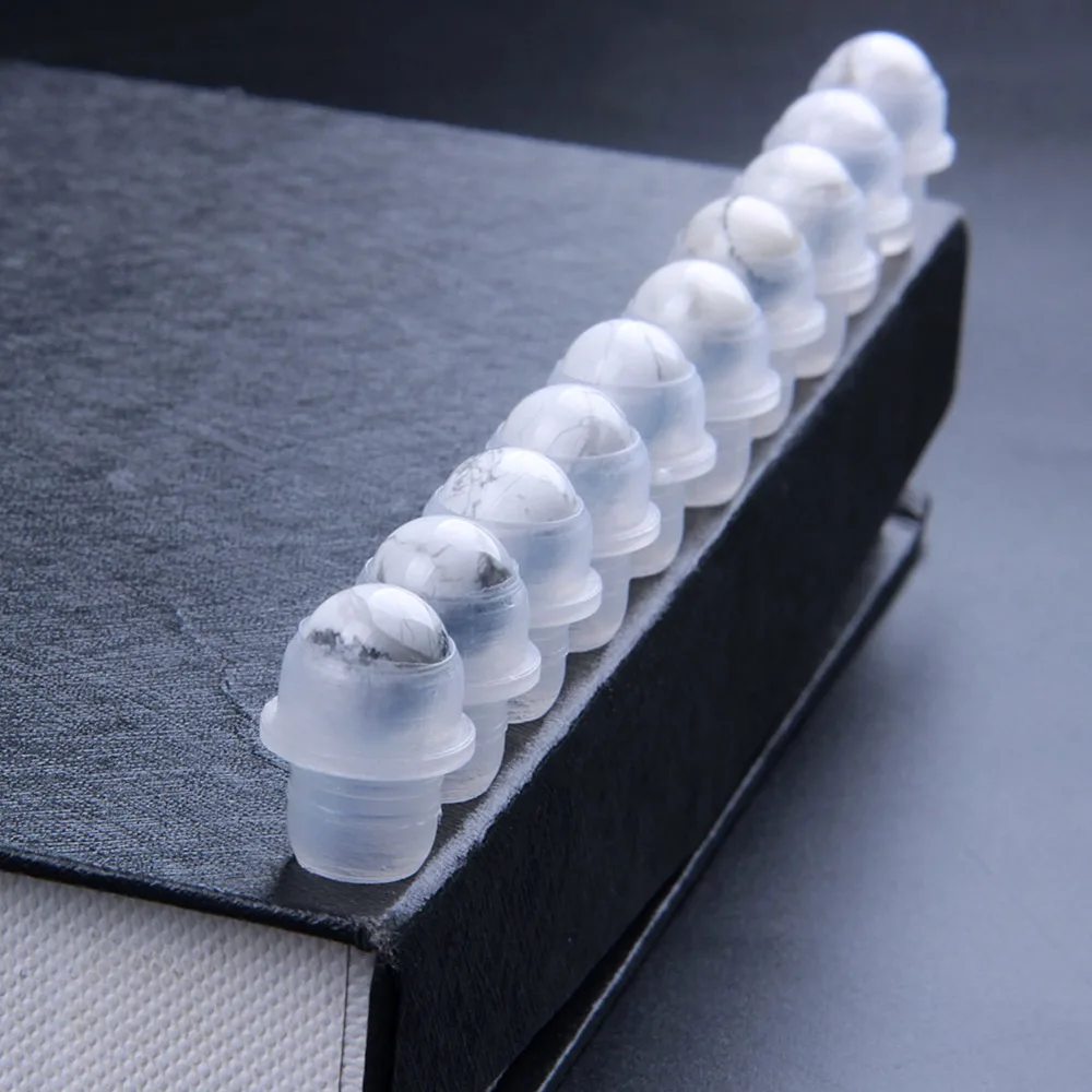 10 шт. натуральные белые хаулитовые камни кристалл для эфирных масел роликовые