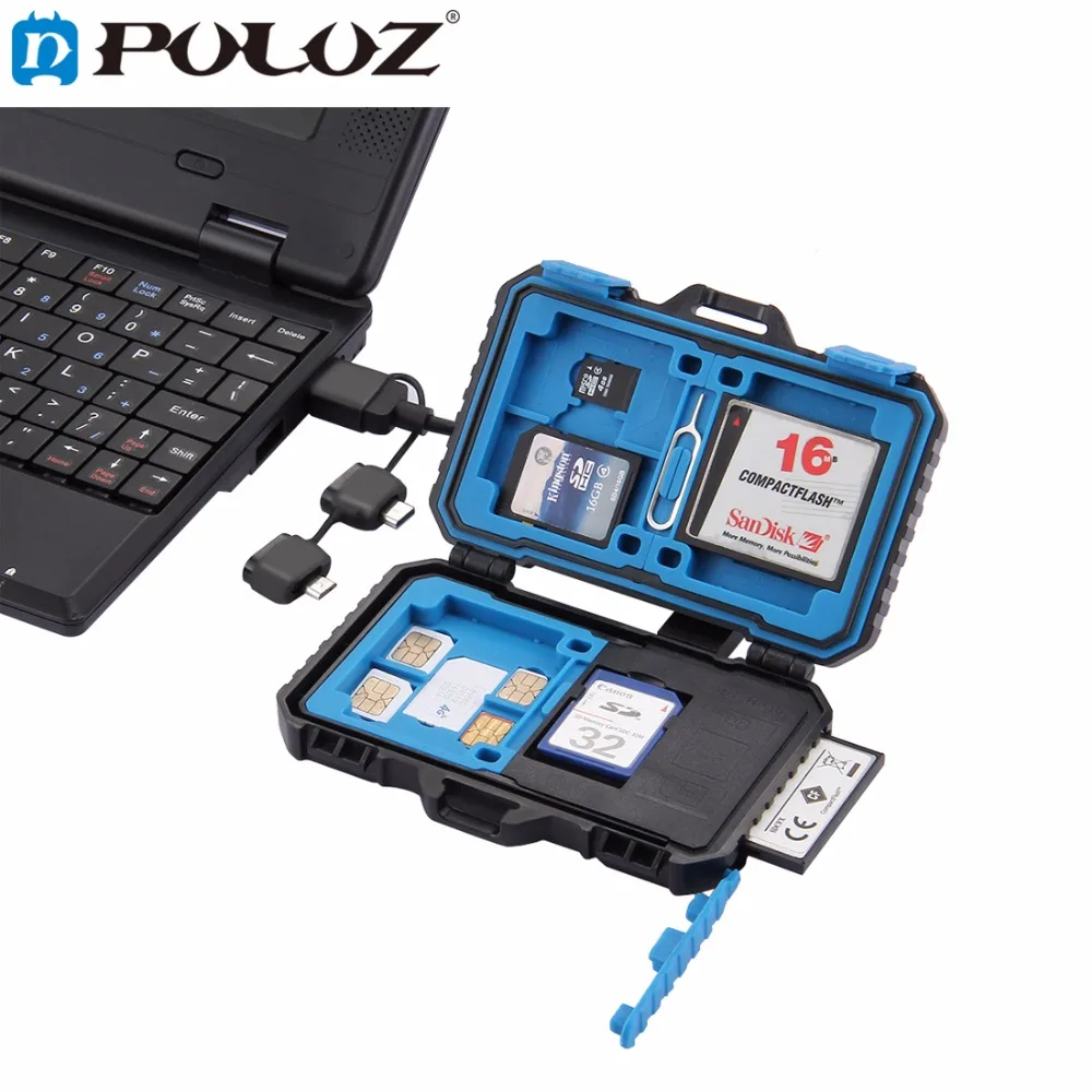 Лидер продаж, картридер + Водонепроницаемый чехол для карт памяти/SD 22 в 1, коробка для хранения 1 стандартной SIM-карты, 2 микро-sim, 2 нано-sim, 7SD, 6tf, 1 PIN для карт