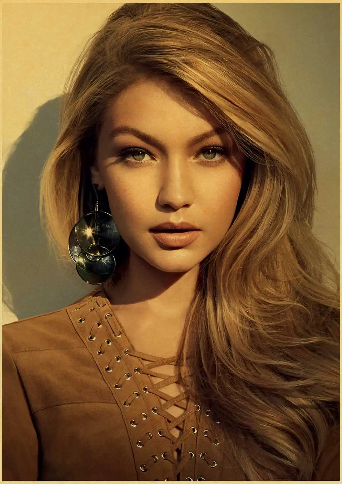 E015 Gigi Hadid декоративная живопись/крафт-бумага/украшение стены/Бар плакат/Ретро плакат - Цвет: E015