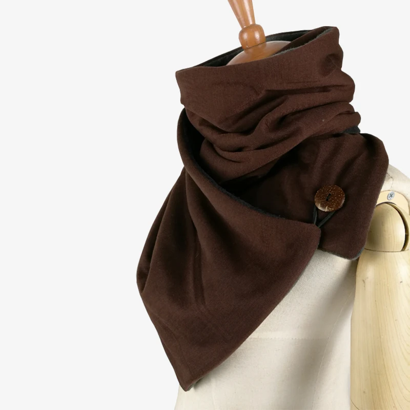 brown Leo anvi дизайнерский зимний шарф, модный вязаный мужской шарф, шарф-хомут с пуговицами, теплый шарф-труба для женщин, Подарочные шарфы - Цвет: brown