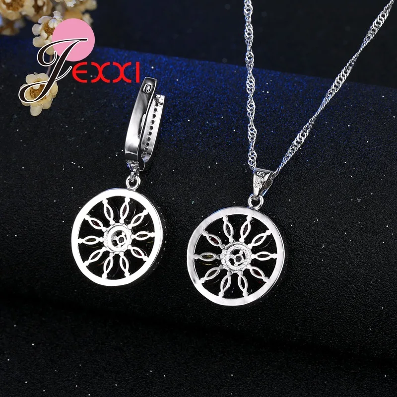 Free Shipping Elegant Woman Jewelry Set Clear Stone 925 Sterling Silver Necklace Earrings Austrian Crystal | Украшения и