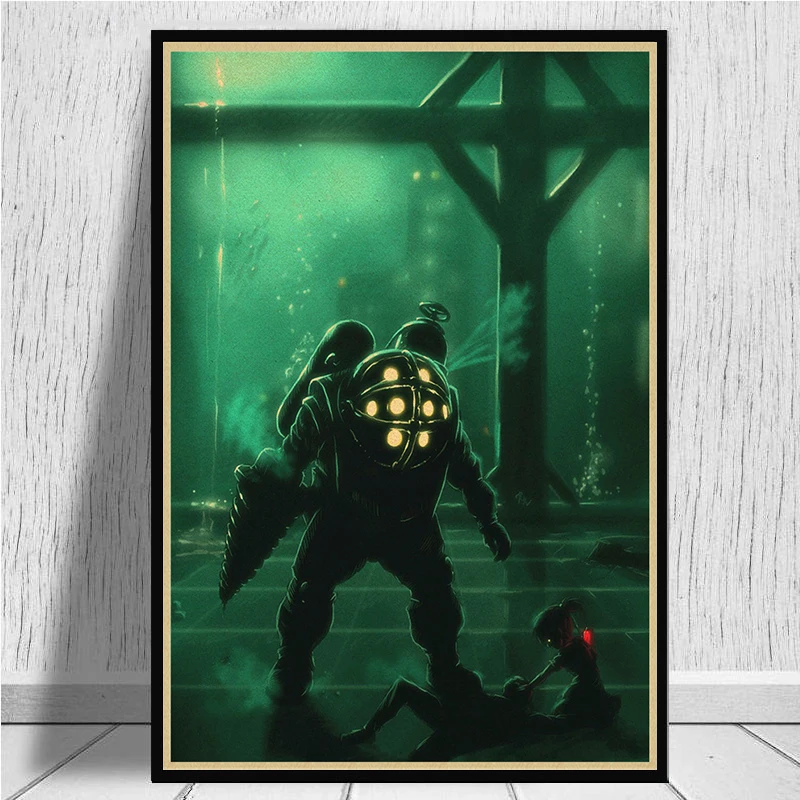 BioShock Retro poster Home Furnishing decoration Kraft Game Poster Drawing Painting Wall stickers