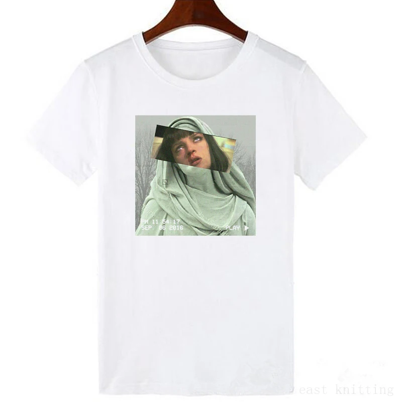 Mona Lisa cartoon fun fashion print T-shirt personality fashion Harajuku New summer casual tops