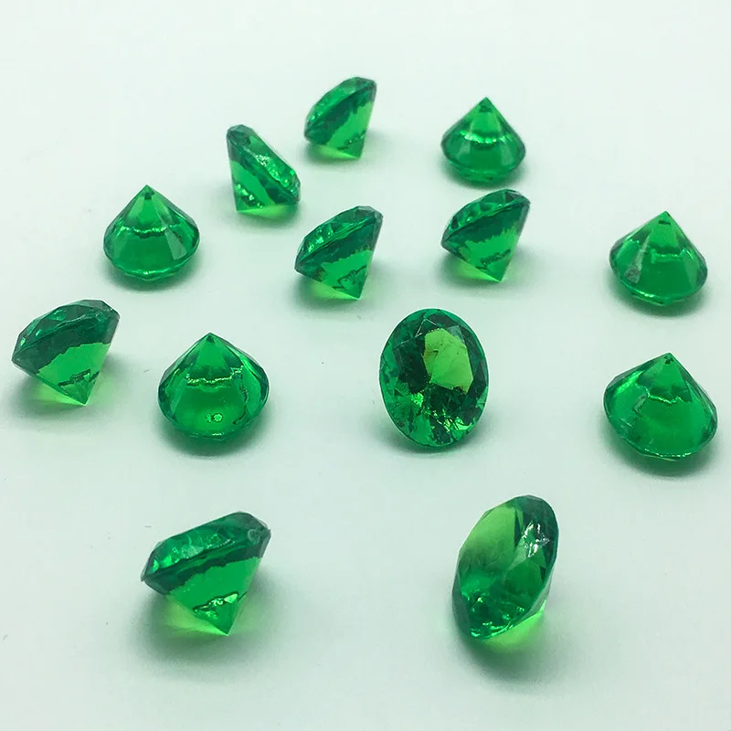 Emerald Green 20 мм 100 шт Акриловые цветные искусственные круглые алмазные кристаллы драгоценные камни для Разбрасыватели конфетти для стола, Ваза Наполнители, свадьба, искусство и ремесла - Цвет: Emerald Green