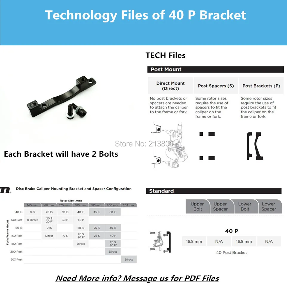 Кронштейн для велосипедного дискового тормоза от PM до кронштейн с стойкой 40 мм