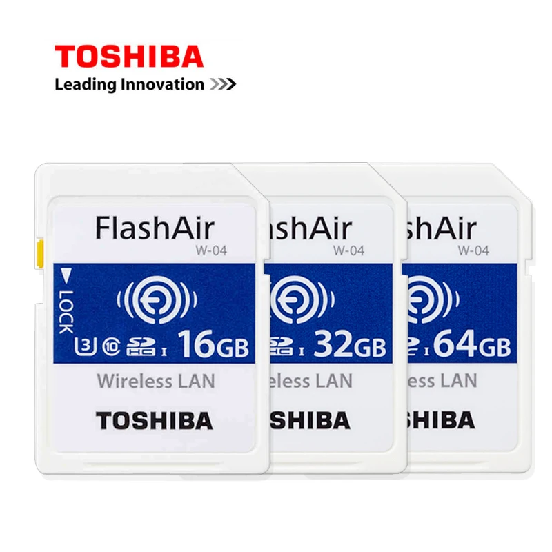 Карта памяти TOSHIBA Wi Fi 16 ГБ 32 64 W 04 sd карта FlashAir Class10 флеш камера для загрузки фото и