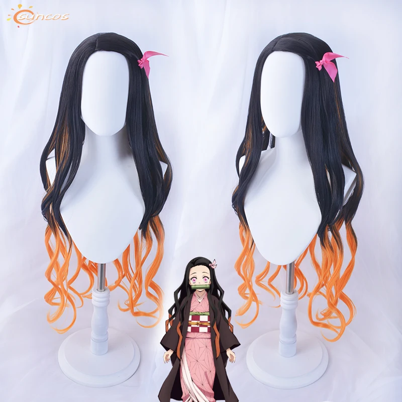 Аниме Demon Slayer Kamado Nezuko костюмы для косплея Kimetsu no Yaiba женское Розовое Кимоно костюмы на Хэллоуин для женщин парик на Хэллоуин