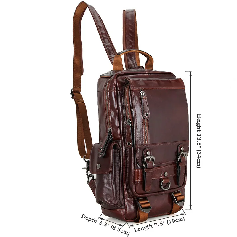 Women Cowhide Genuine Leather Backpack Full Grain Oil Wax Vintage Daypack Large Capacity iPad Travel Tote Bag 2002 | Багаж и сумки