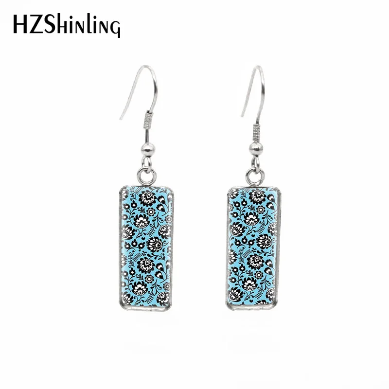 Новинка 2019 женские прямоугольные серьги в народном стиле с цветочным узором