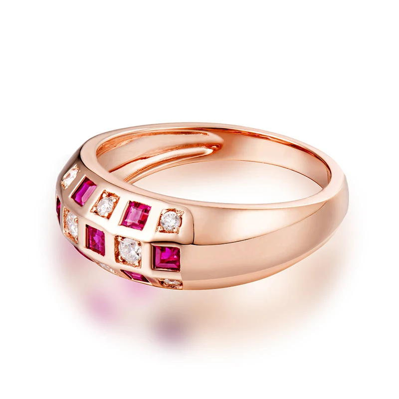 Роскошные Дизайнерские одноцветные обручальные кольца из розового золота 14 к с