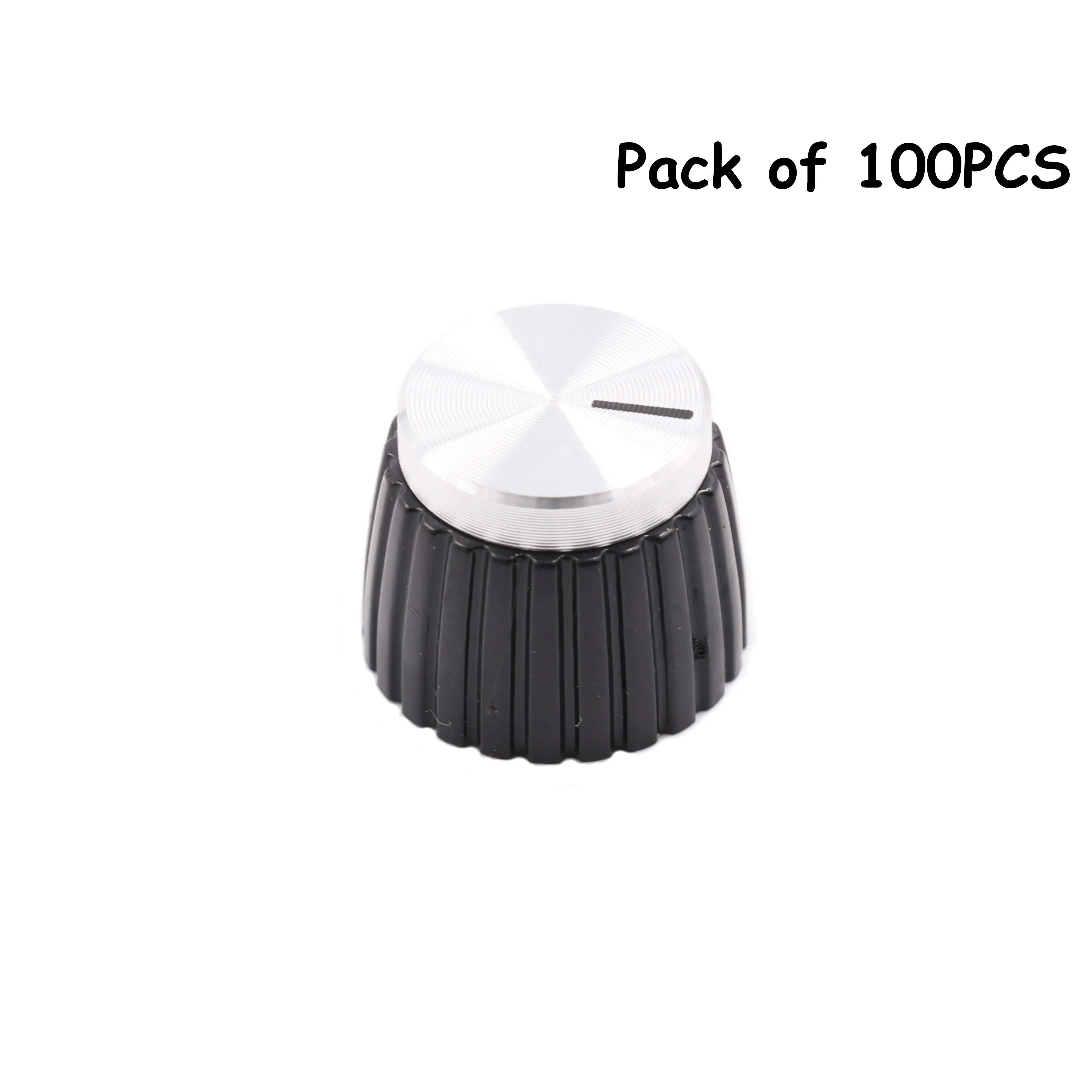 Silver-100PCS 19,5x15,5 мм алюминиевый пластиковый набор ручка указателя колпачок для гитары Marshall педаль для звукового эффекта овердрайв 1/" латунные втулки черного золота - Цвет: Silver-100PCS