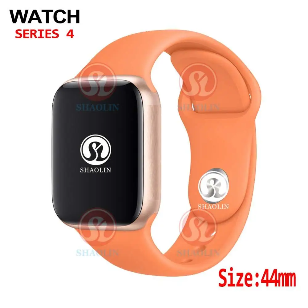Gold Orange 44 мм Bluetooth Смарт часы серии 4 1:1 Смарт-часы чехол для apple Watch iOS Android samsung телефон сердечного ритма ЭКГ-Шагомер - Цвет: Gold Orange