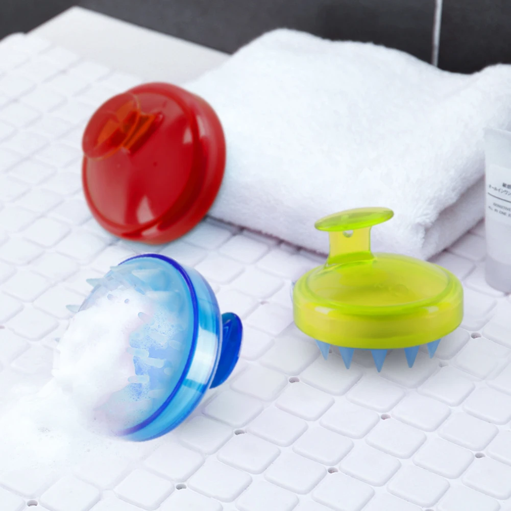 Spa Slimming Massage Bath Brush Silicone Head Body Bathing Wash Shampoo Scalp Massage Brush Comb Hair Washing Comb Dropshipping