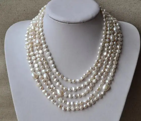 

100% натуральный жемчуг ювелирные изделия, 100 дюймов AA 6-12 мм настоящий пресноводный жемчуг длинное ожерелье, Модный женский подарок, Женское Ожерелье