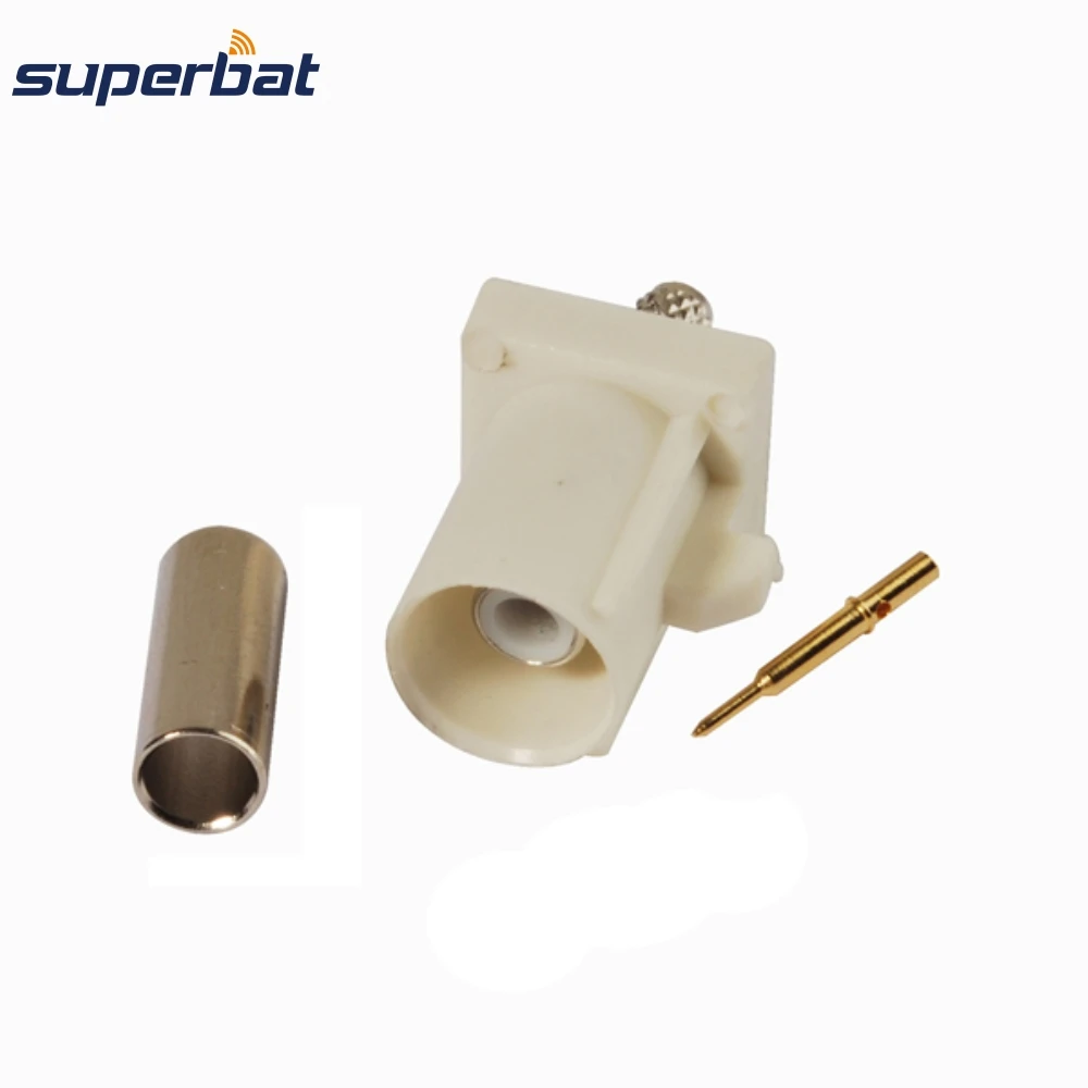 

Superbat 10pcs Fakra B Connector Crimp Male Apply to Radio without Phantom Supply Long Version for Cable RG316 RG174 LMR100