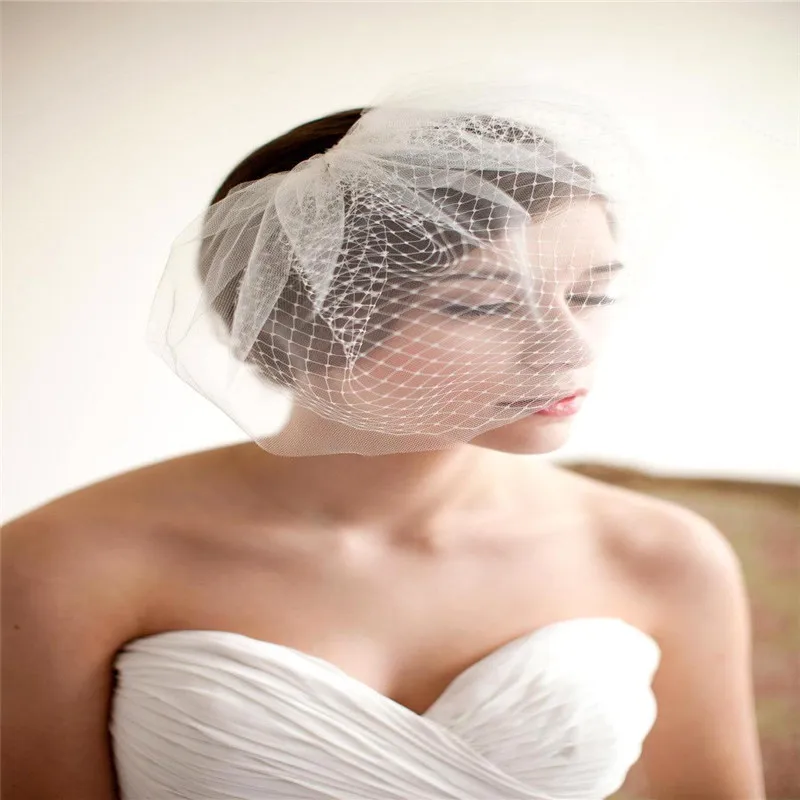 Королевский Дамы Люкс Свадебные Шляпы и Fascinators Белый Кот Тюль Birdcage Bridal Veil для