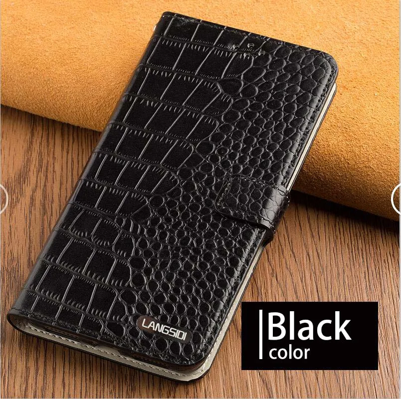 Black Флип-чехол для телефона для Samsung Galaxy S6 S7edge S8 S9 Plus Note 4, 8 9 Чехол класса люкс для карт и узором «крокодиловая кожа» чехол для a3 a5 a7 a8 j5 j7 - Цвет: Black