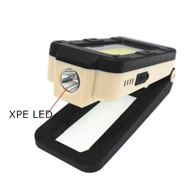 Портативный COB+ XPE светодиодный фонарик USB Перезаряжаемый светодиодный красный и белый свет магнит крючок Рабочий фонарь+ Встроенный аккумулятор
