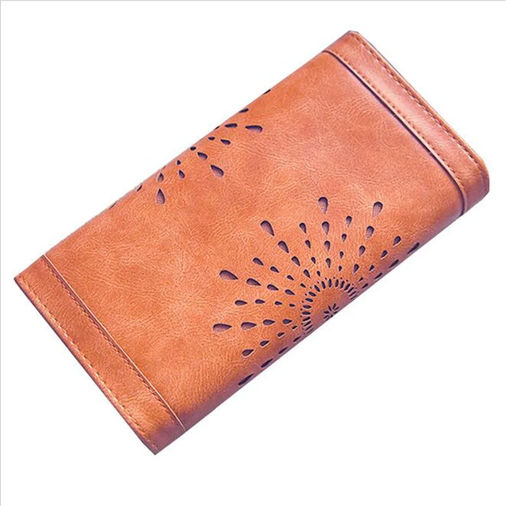 2016 Выдалбливают Для женщин Женские Кошельки черный Обложка Портмоне кошелек из