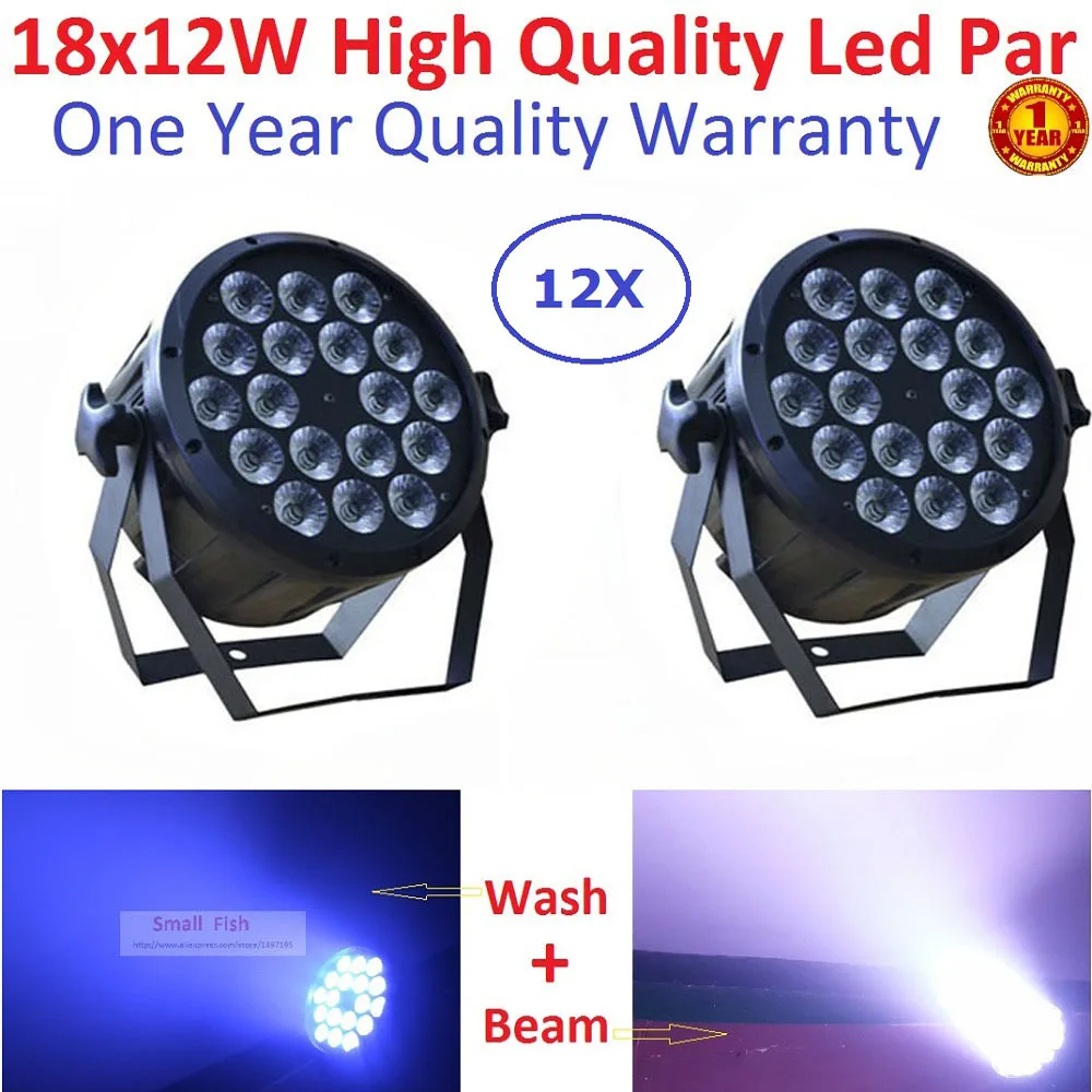 

12XLot Fast Ship 18X12W LED Flat Par Lights RGBW Color Mixing DJ Wash Light Stage Uplighting KTV Disco DJ DMX512 45 Degree Beam