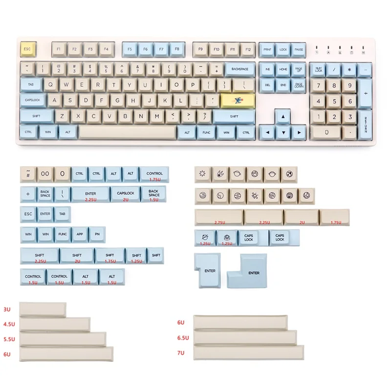 Xda профиль 165 клавиш pbt Материал краситель подложка keycap для mx Переключатель