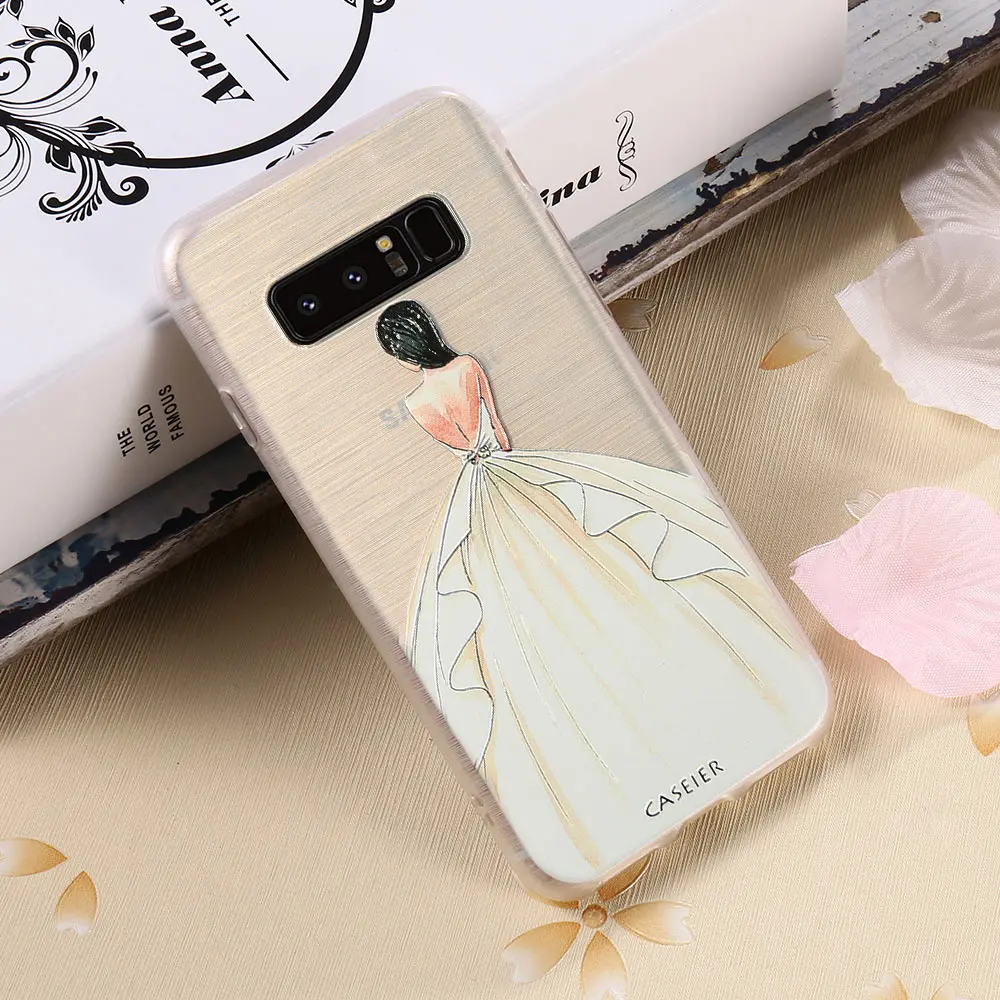 Caseier Телефон чехол для Samsung S6 S7 Edge S8 Plus Note 8 Чехол Мягкие TPU Ультра-тонкие цветы