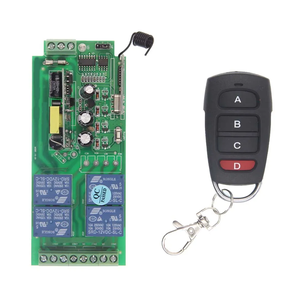 AC85V 265V 110 В 220 в 230 4 канала 4CH RF беспроводной переключатель системы дистанционного