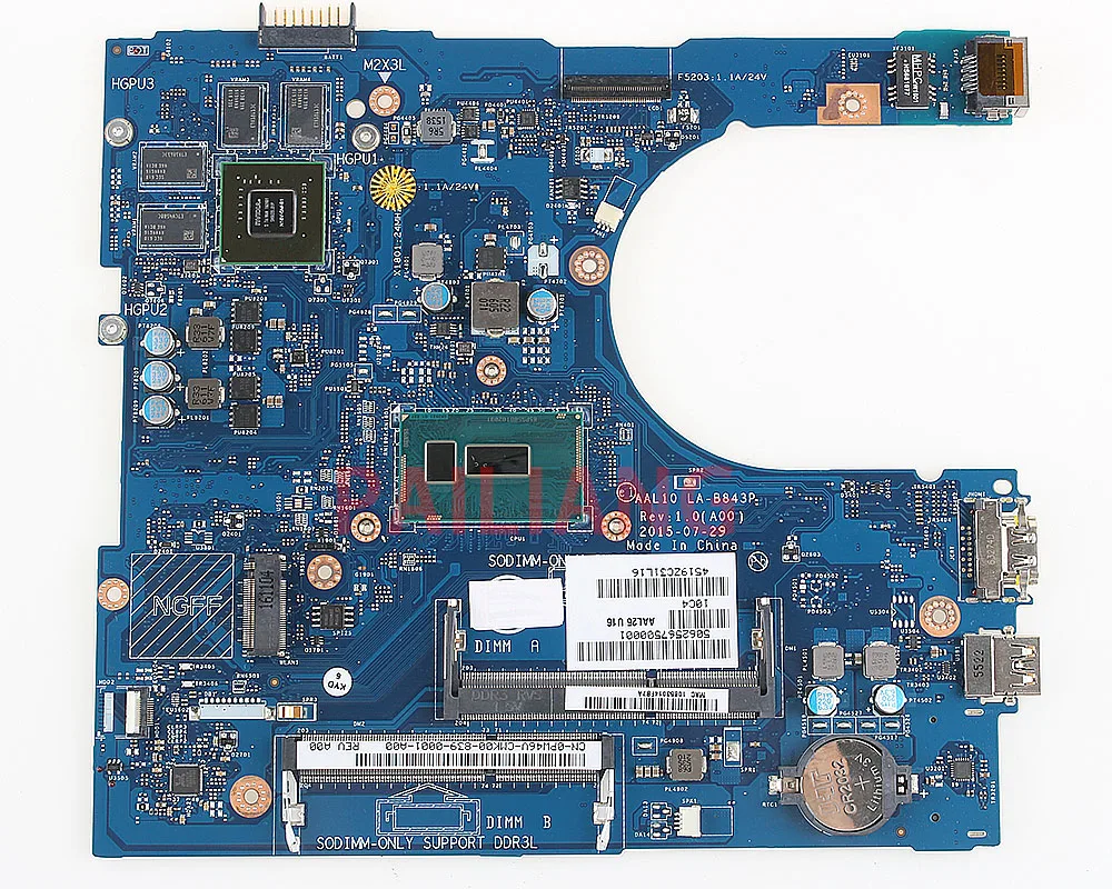 Pailiang ноутбук материнская плата для Dell Inspiron 5458 5558 5758 PC материнская плата I3 GPU AAL10 LA-B843P tesed DDR3