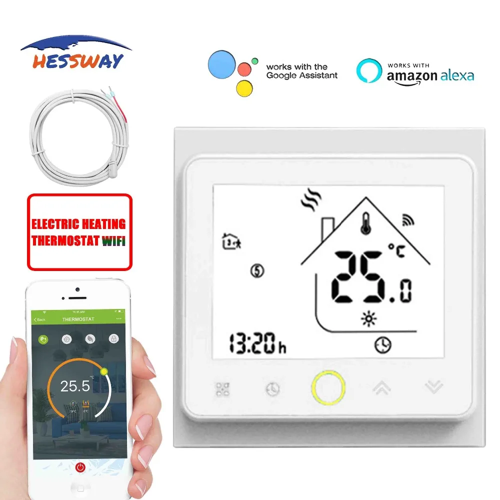 HESSWAY TUYA Smart Chip терморегулятор сенсорный Экран нагрева WI FI термостат двойной