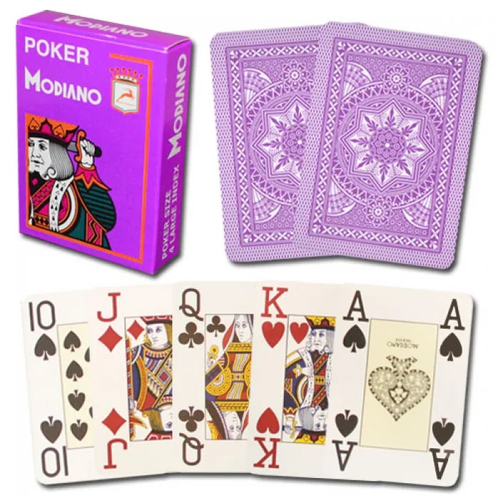 XF Modiano итальянская игра в покер игральные карты-красный покер Jumbo индекс-одна карточная колода- пластик Сделано в Италии - Цвет: Purple
