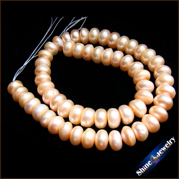 

DIY Necklace Bracelet Jewelry Making 10x7 mm Button Shape Genuine Natural Gold Freshwater Pearls Loose Beads Strand 15" BZ10
