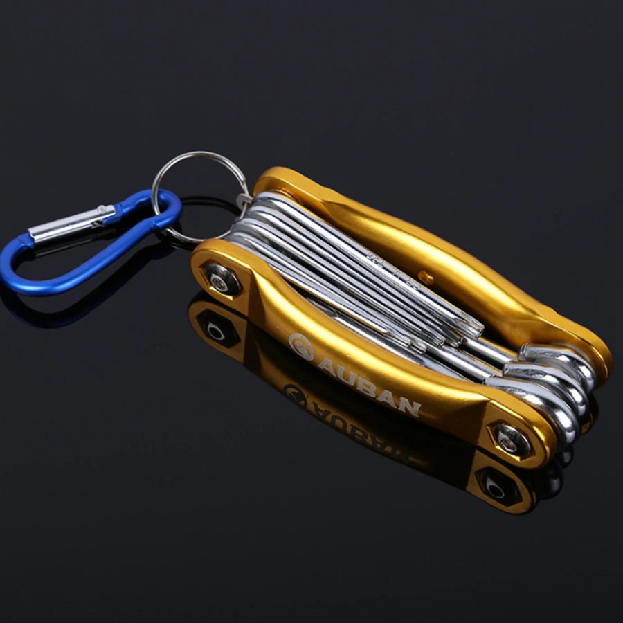 AUBON 8 шт. складной гаечный ключ/ключ Torx Set Metric шестигранный ключ с Алюминий Ручка