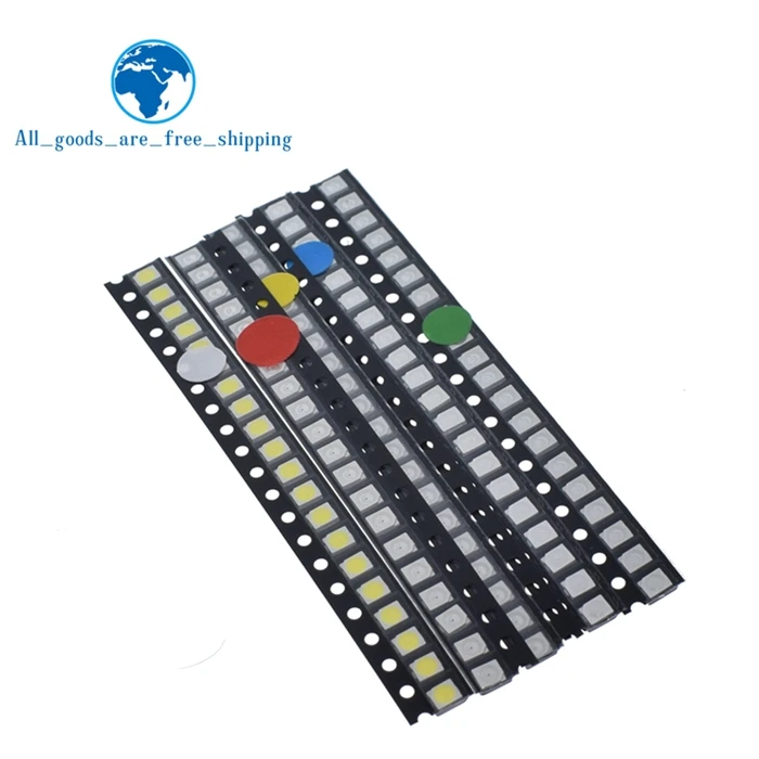 1210 KIT 5color x 20 100 шт. = 5 цветов x 20 штук 5050 5730 1210 1206 0805 0603 светодиодный Диод ассортимент SMD светодиодный Диод комплект зеленый/красный/белый/синий/желтый - Цвет: 1210 KIT 5color x 20