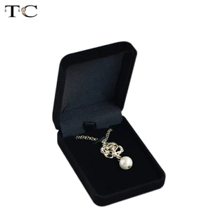 Черная бархатная коробка, высокое качество, квадратная коробка для ювелирных изделий, подвеска и ожерелье, подарочные коробки, упаковка, 12 шт.лот