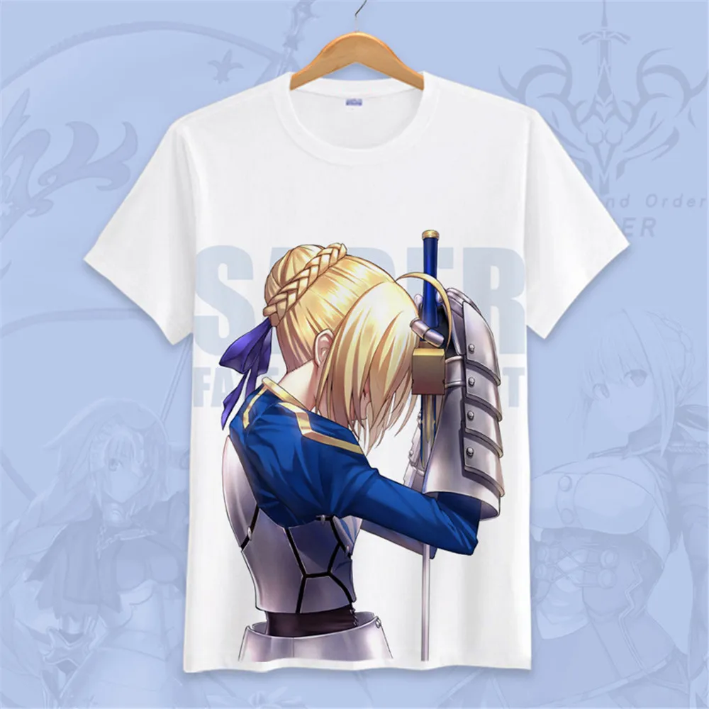 Футболка с надписью Fate/stay night костюм для косплея из Fate Grand Order футболка коротким