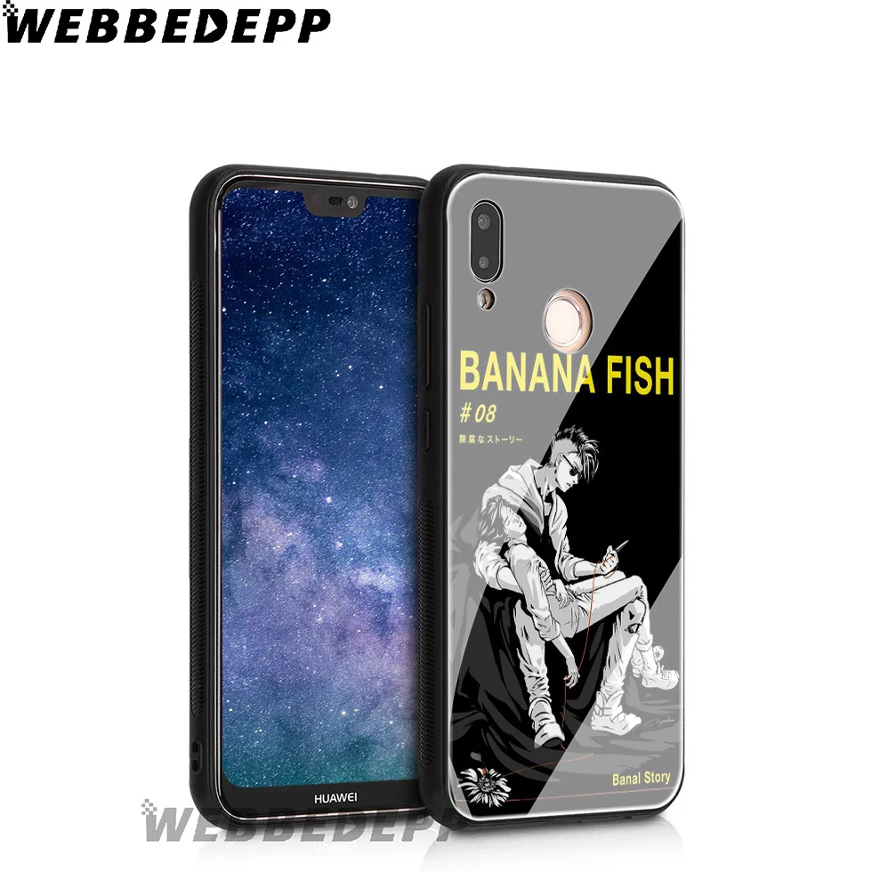 WEBBEDEPP Банановая рыба аниме закаленное стекло чехол для Huawei Mate 20 P20 P10 P Smart 2019 2018 &