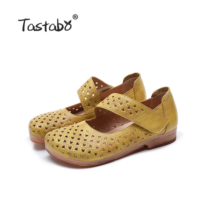 Yellow Tastabo/Новинка года; женская обувь на полой подошве; удобная обувь с мягкой подошвой на низком каблуке; повседневные женские мокасины с закрытым носком - Цвет: Yellow