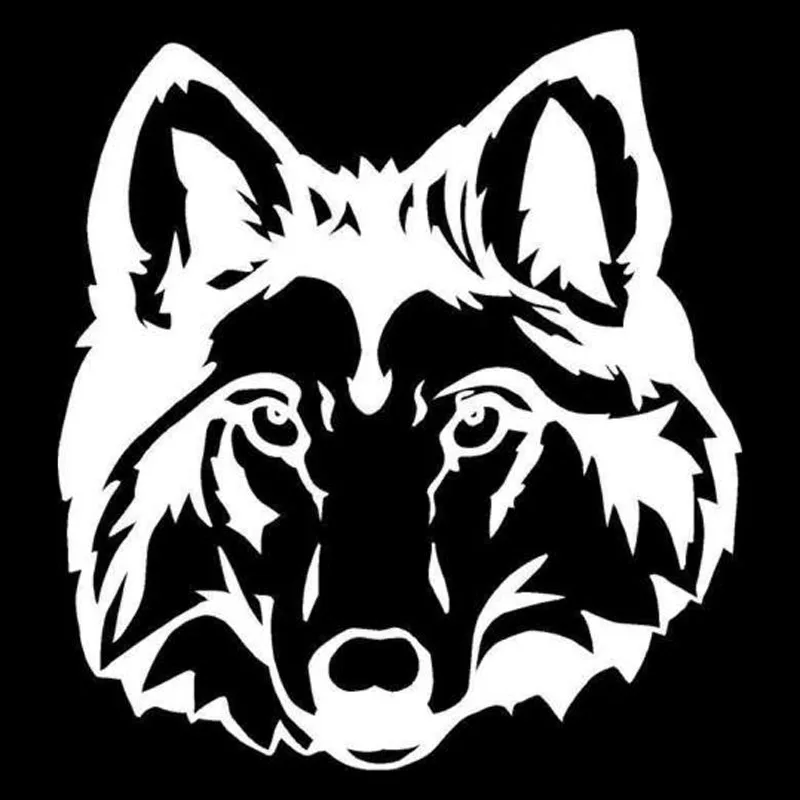 

23.4*25.2CM Cool Wolf Head Car Door Stickers Wild Fashion Vinyl Car Styling Decal Accessories Black/Silver C9-0795