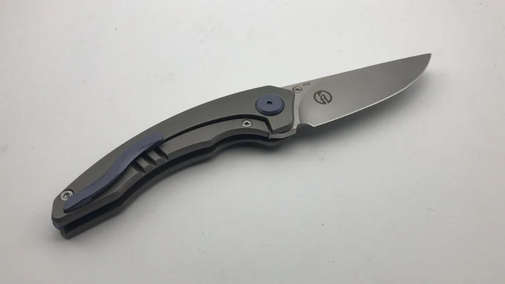 

NEW Maxace YU Jentry Titanium M390 Stonewashed Blade Bearing Compact Camping Knife Free Shipping