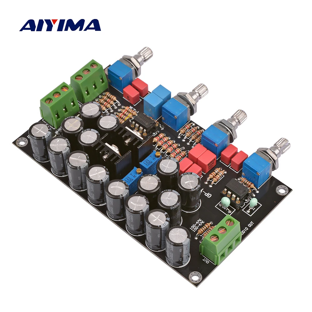 AIYIMA Hifi предусилитель тональная плата NE5532 OP AMP тональный предусилитель Регулятор громкости DIY для усилителей мощности аудио Плата двойной AC12V-22V