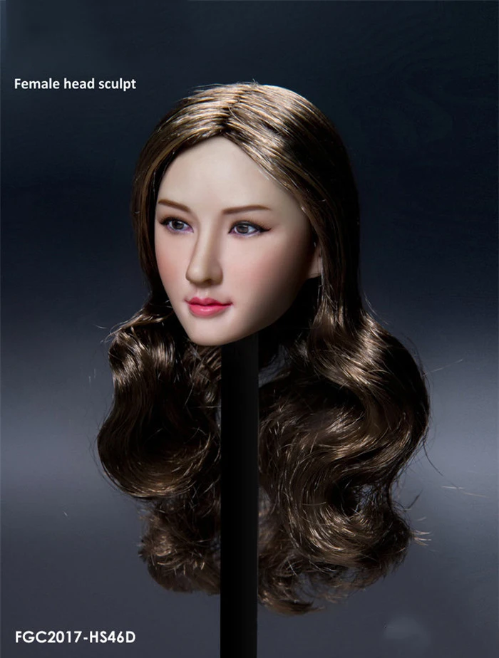 

Collectible 1/6 Female Head Sculpt Accessory Asian Beauty Girl Head Sculpt Carved Model for 12'' Woman Action Figure Accessory