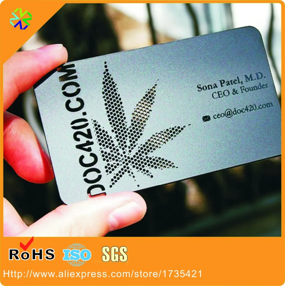 High quality stainless steel metal membership card business cards engraved logo