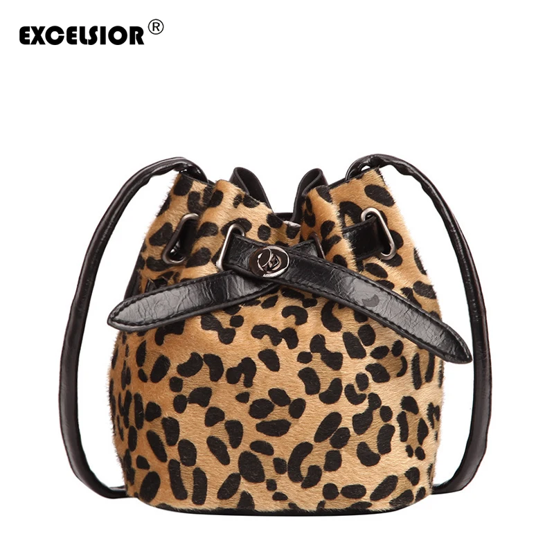 EXCELSIOR Новинка 2019 года ведро Лидер продаж женские сумки Leopard стринги с принтом