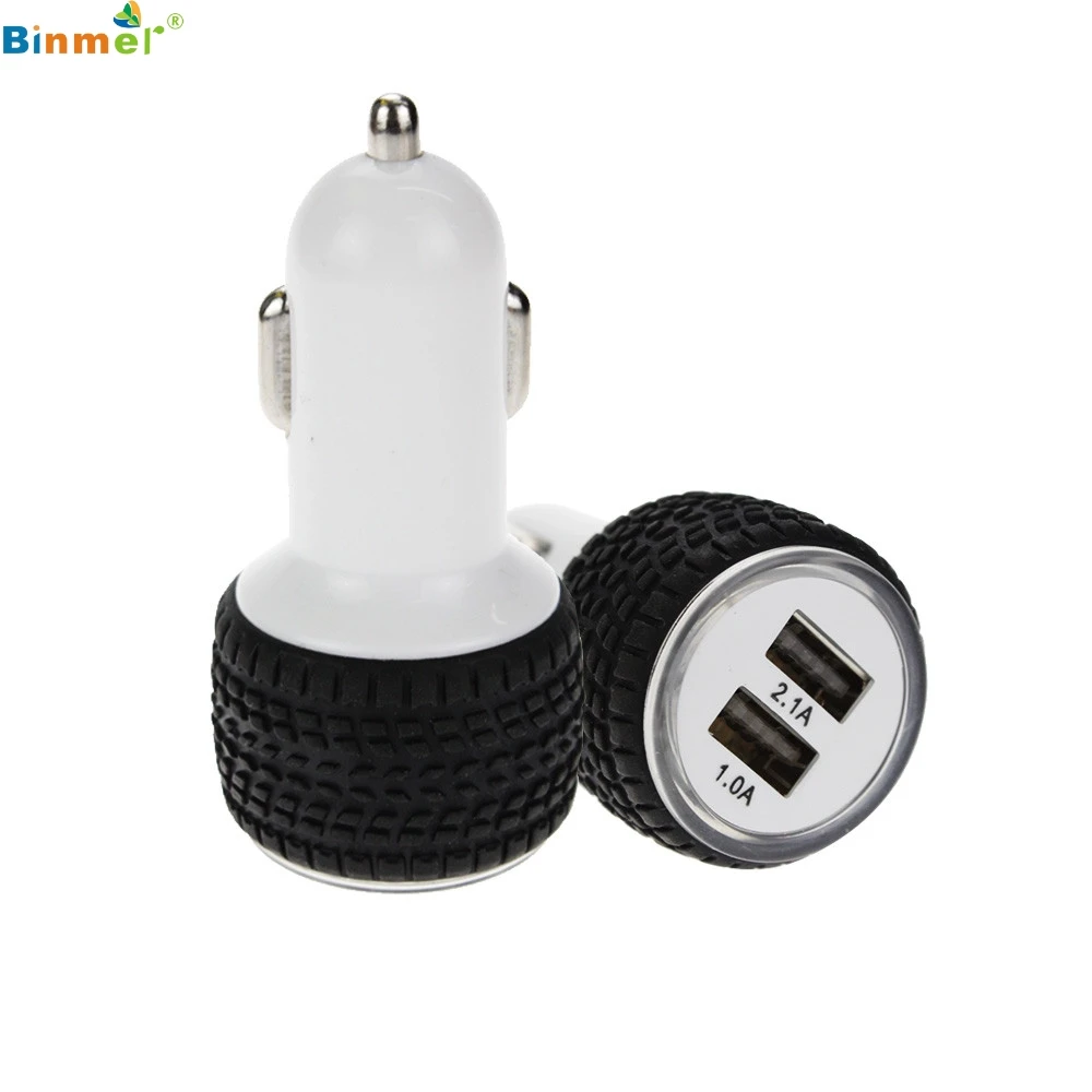 Binmer 2019 новое автомобильное зарядное устройство с двумя USB портами и светодиодной
