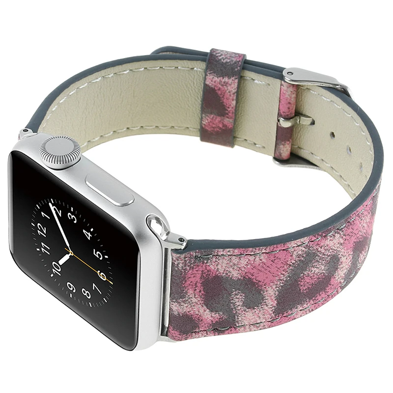 Ремешок из натуральной кожи для Apple Watch Series SE 6 5 4 40 мм 44 браслет iWatch 38 42 3 2 1 с
