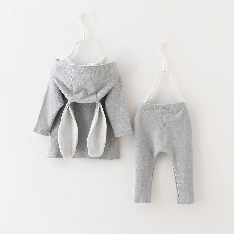 Комплекты одежды для маленьких девочек хлопковый спортивный костюм с кроликом