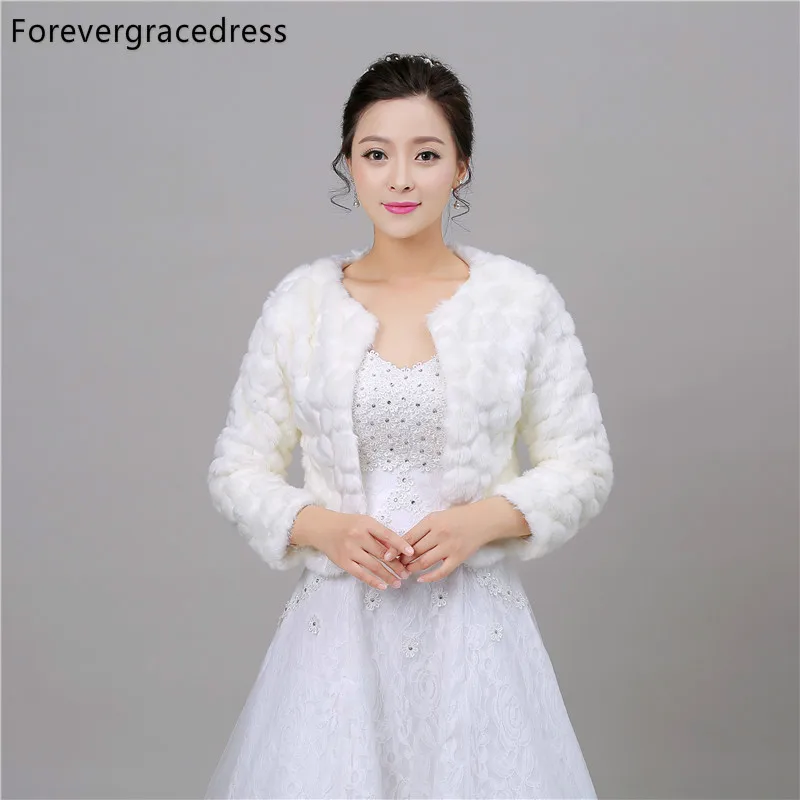Forevergracedress осенне зимнее болеро из искусственного меха с длинным рукавом