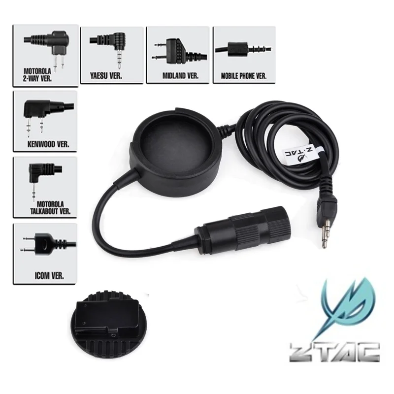 Тактическая гарнитура Z TCI PTT Ztac Airsoft аксессуары для наушников Kenwood Softair Military Midland