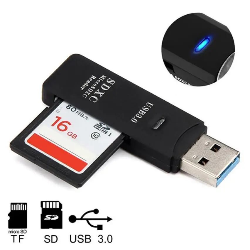 Binmer Высокое качество Мини 5 Гбит/с супер скорость USB 3 0 Micro SD/SDXC TF кардридер адаптер